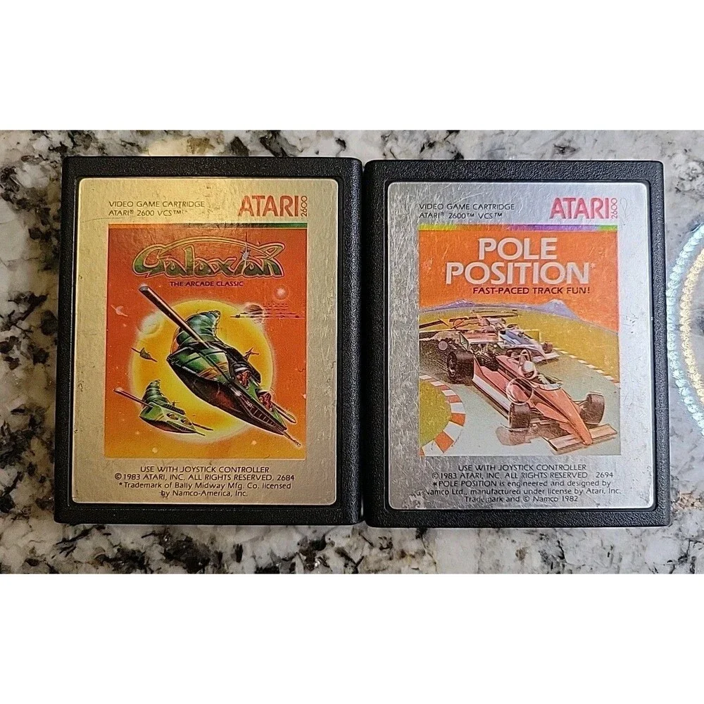 Vintage 1983 Pole Position & Galaxian Atari Video Game Cartridges Arcade 2600